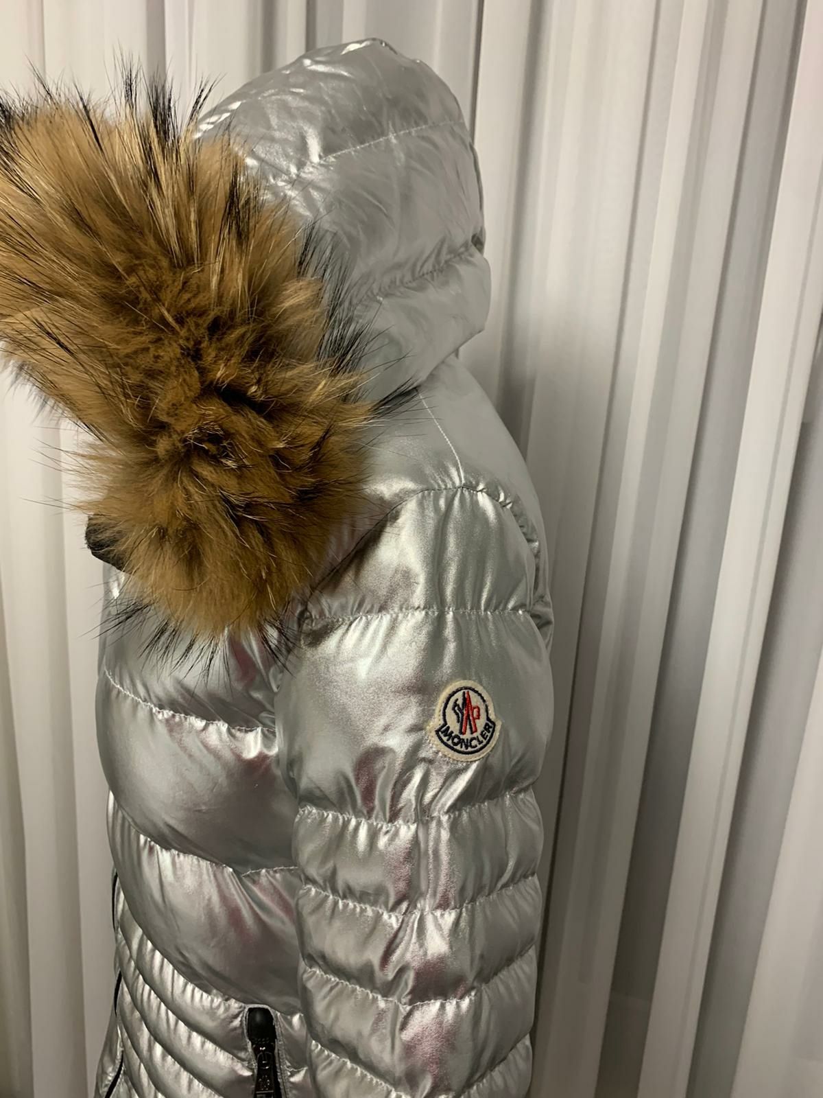 Geaca Moncler original argintie