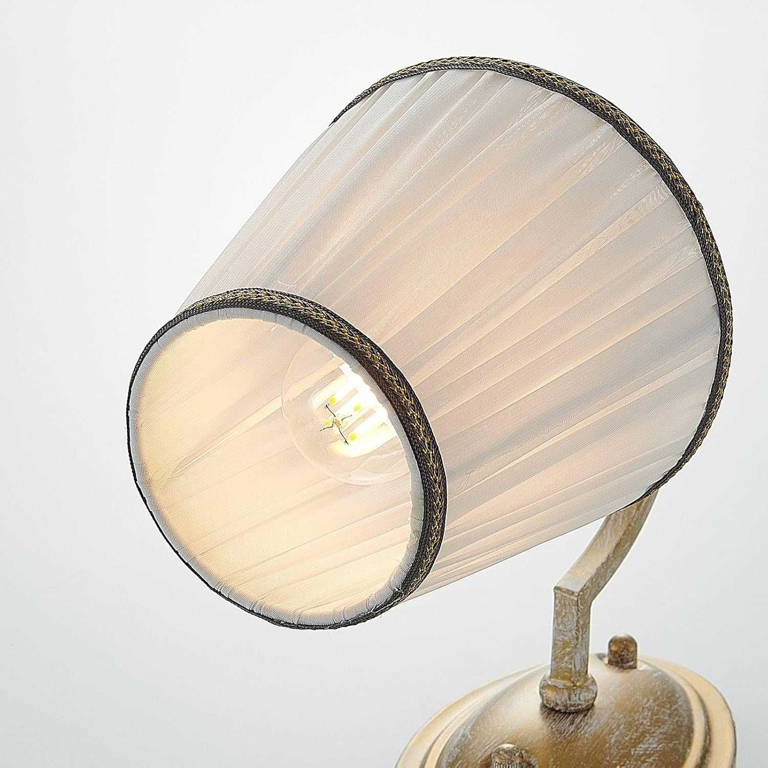 Lampă de perete textilă Lindby 9624880, alamă antică