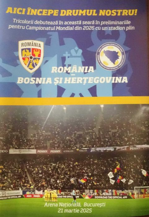 Program de meci Romania-Bosnia&Herzegovina 21.3.2025