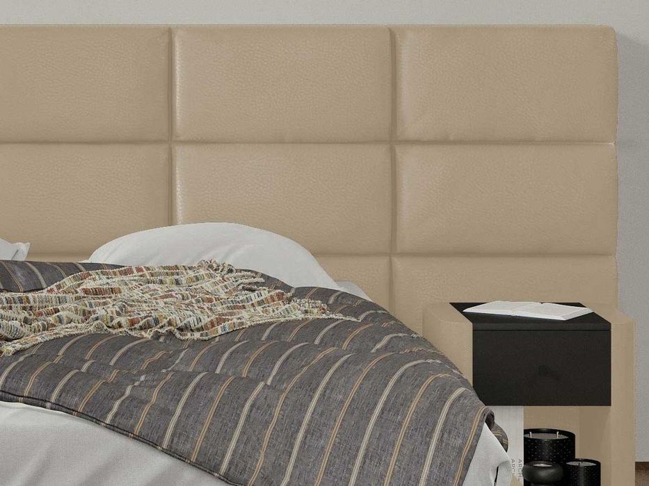 Pat tapitat Cico rabatabil 287 x 114 C2 din piele/stofa Crem Nube 4