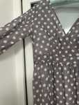 Rochie voal culoare bej cu buline albe