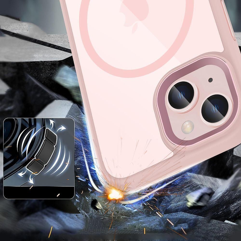 Кейс tech protect magmat magsafe за iphone 15 pink/clear