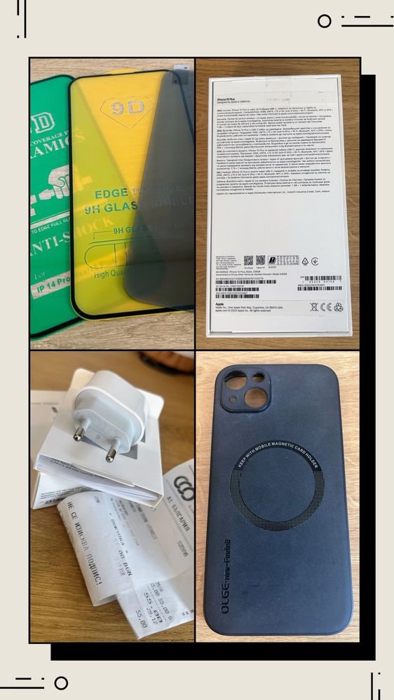 Оригинален iPhone 15 Plus 256 Gb - пълен комплект + аксесоари!