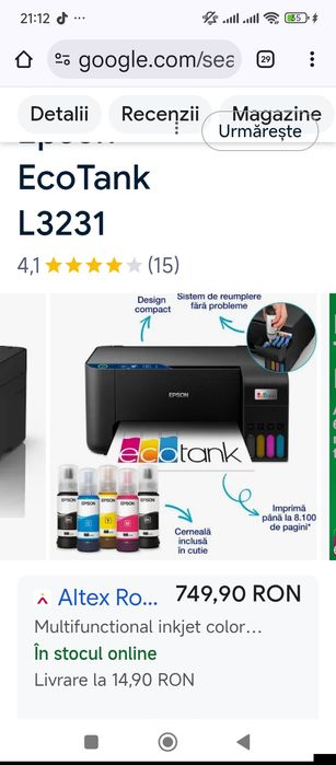 Vând imprimanta Epson L3231 nou sigilata