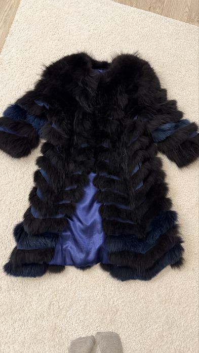 Палто от естествена кожа на лисица