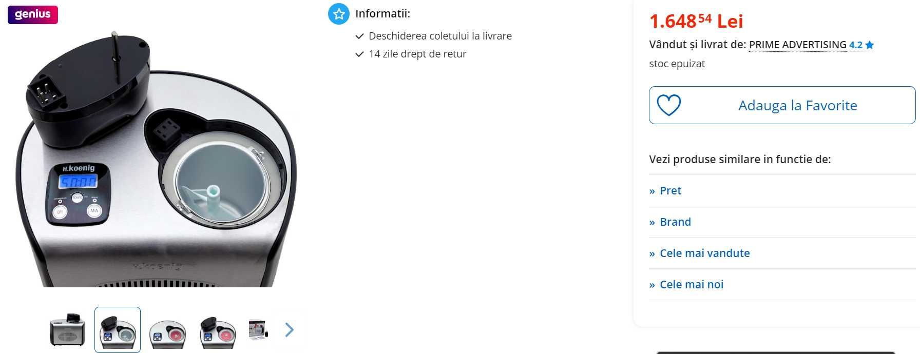 Aparat - Masina de Inghetata Koenig