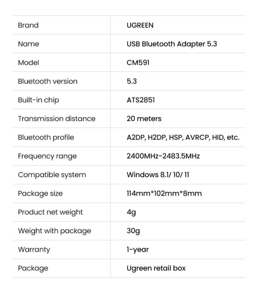 Bluetooth " UGREEN"