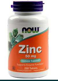 Цинк , Zinc, Now Foods, 50 мг, 250 таблеток