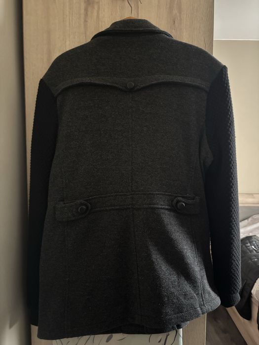 Мъжко сиво сако с плетен ръкав