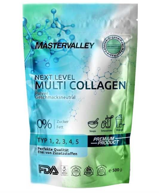 Pudră de colagen 500 g Hidrolizat de colagen Complex multi-colagen