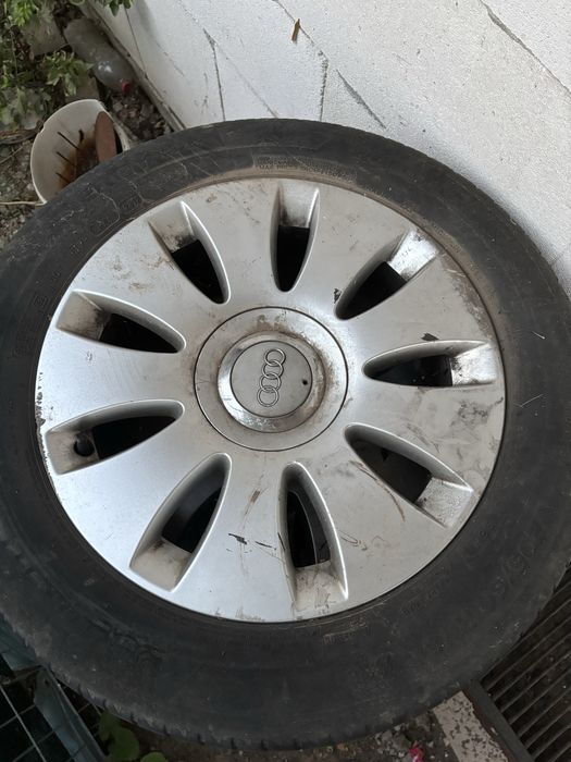 Jante originale + Anvelope AUDI ALIAJ - nu sunt fisurate sau sudate