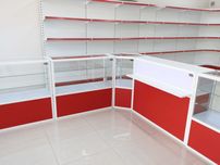 Прилавок витрина стеклянная из профиля, оборудование для магазина shvp