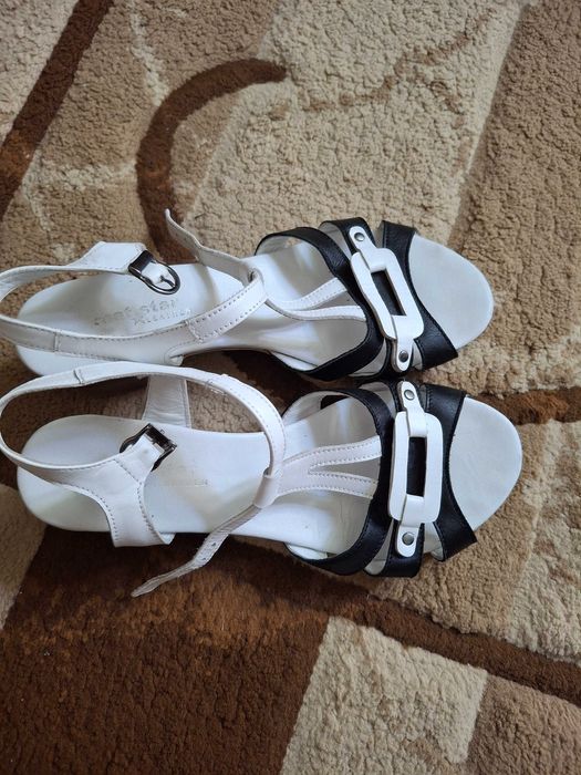 Sandale piele toc mic