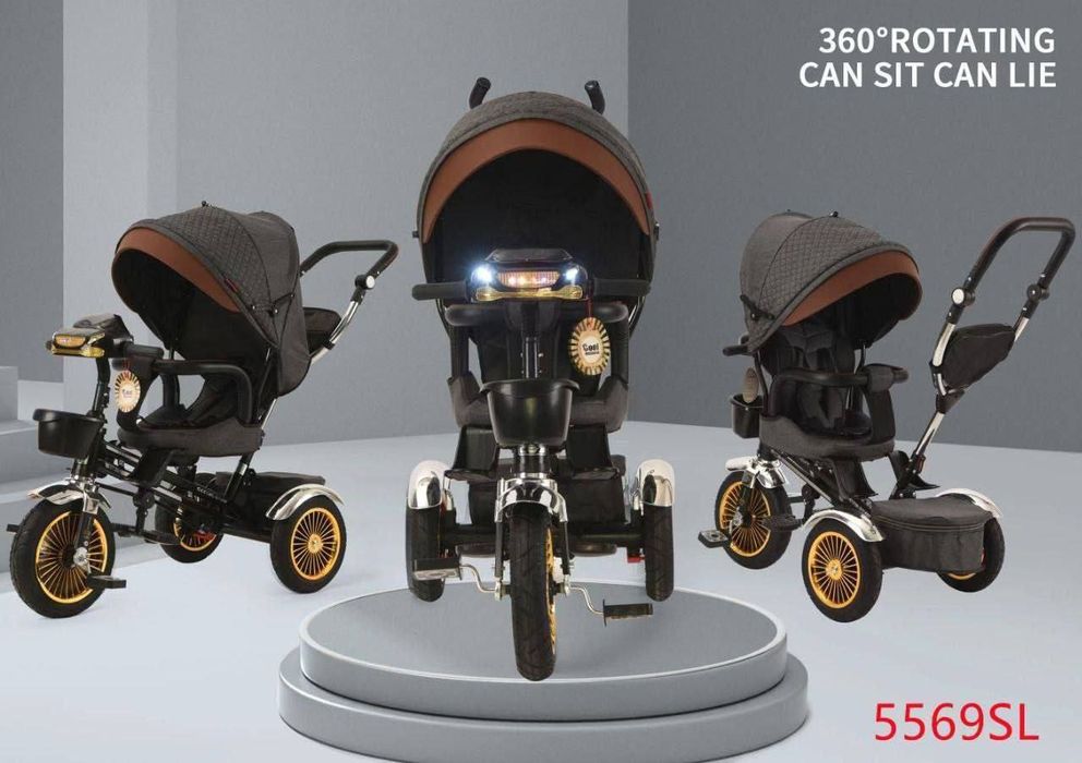 Детская велоколяска 5569SL — 360° поворот сиденья