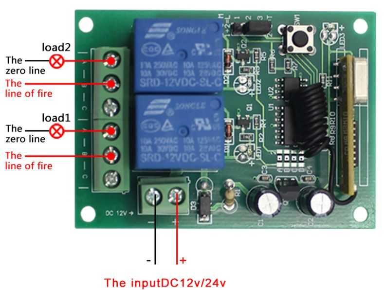 Releu Telecomanda 5-12-24-30-48-60V 2 canale automatizari usi porti