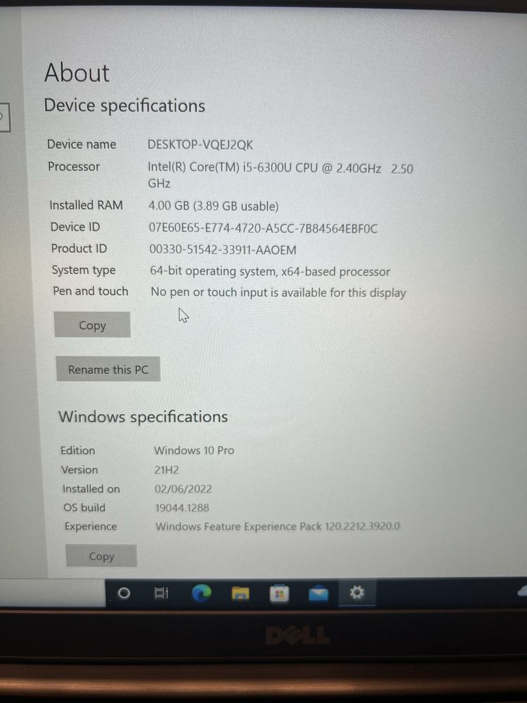 Laptop dell latitude 7480