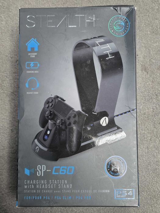 Statie de incarcat pentru controller ps4 cu suport pentru casti