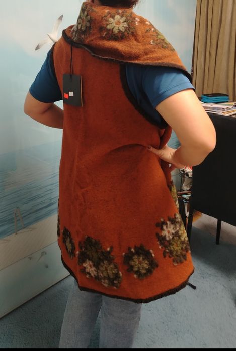 Poncho tricot floral