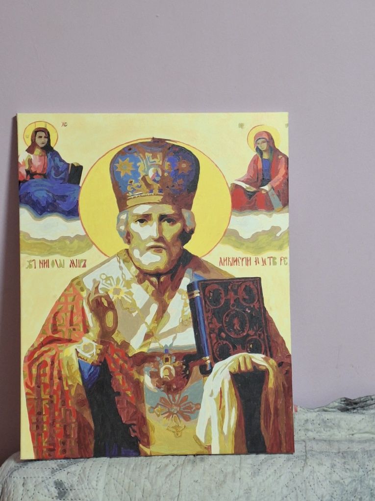 Ръчно рисувана картина икона по номера