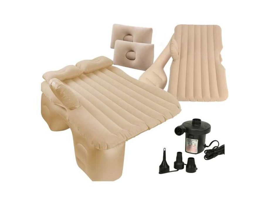 Saltea gonflabila auto cu perne pentru bancheta masina, pompa inclusa