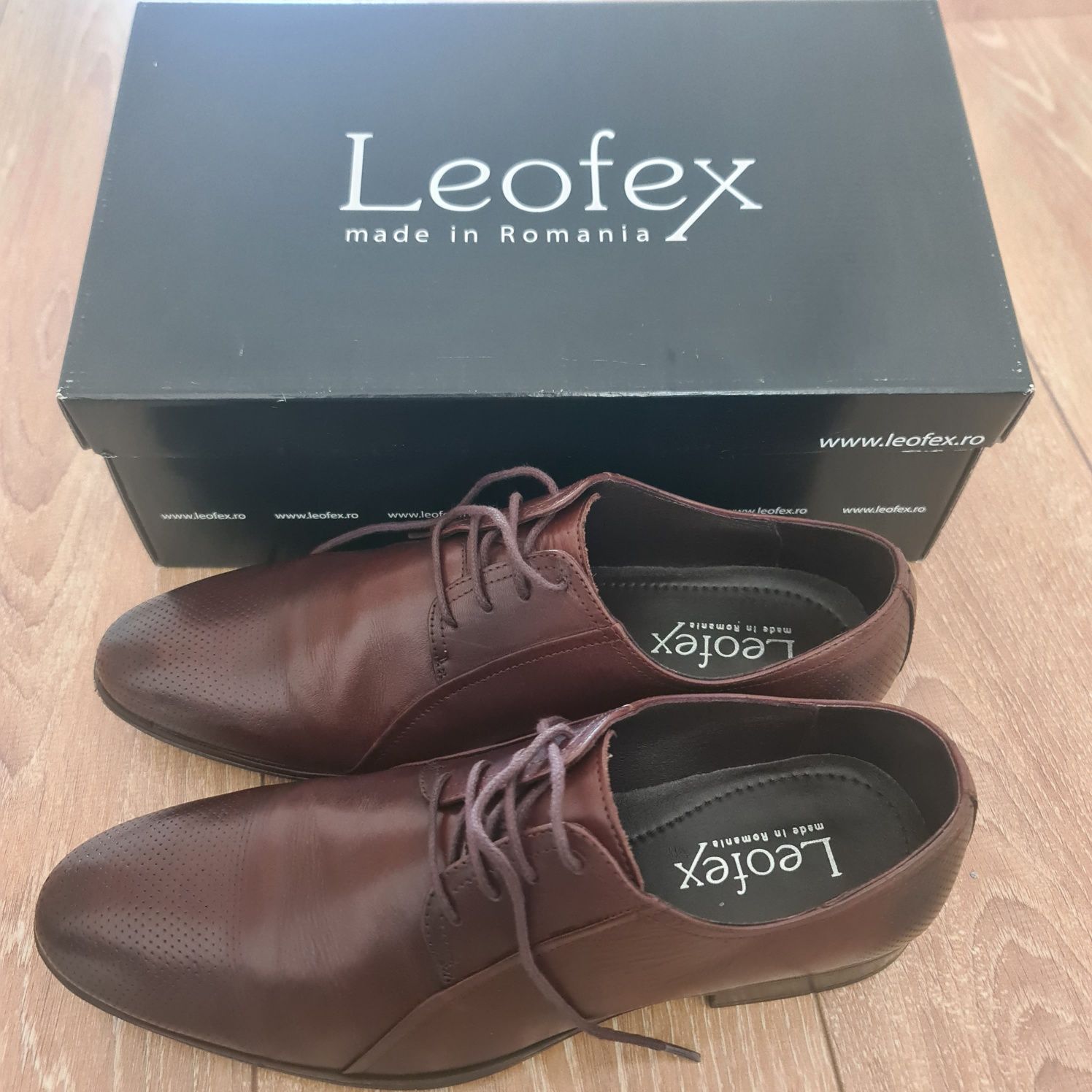 Pantofi eleganți Leofex,  maro ,nr 42