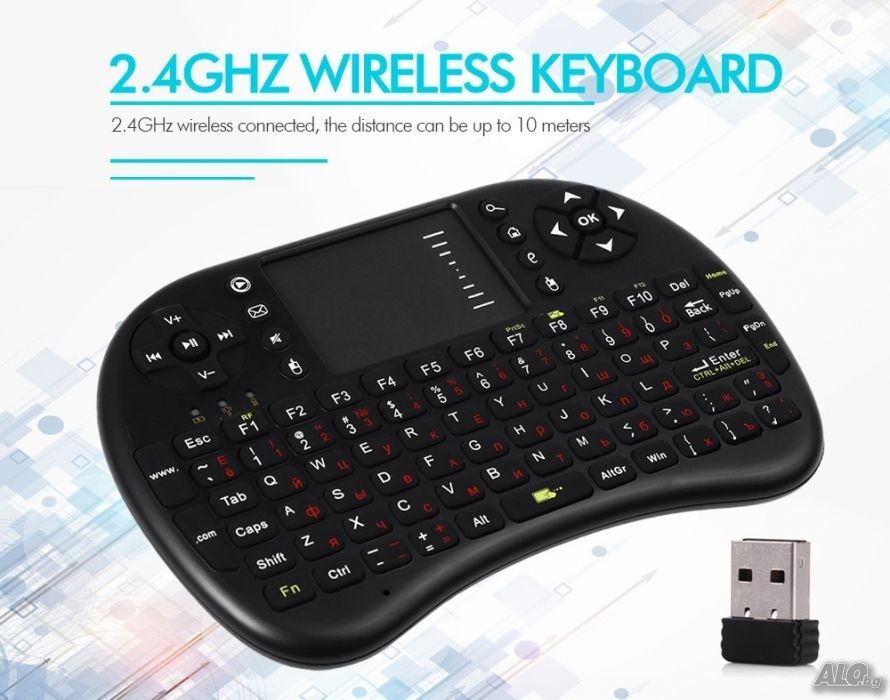 Безжична мини клавиатура CB7.  7 Цвята, мишка, тъчпад Wireless