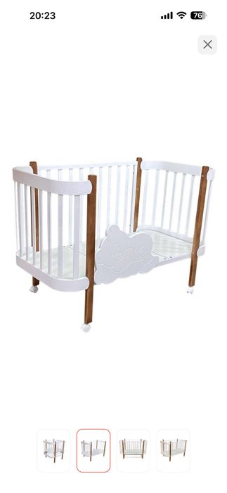 Кроватка трансформер от 0 до 5 лет, 2 матраса в комплекте