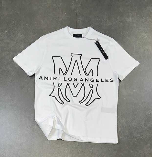 Мъжка тениска Amiri Los Angeles Regular Fit Черна/Бяла