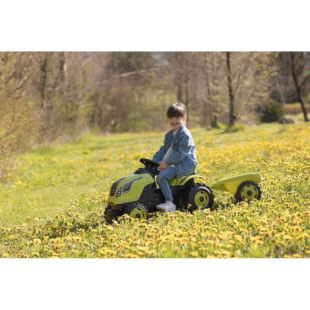 Tractor cu pedale si remorca Smoby Farmer XL verde/albastru