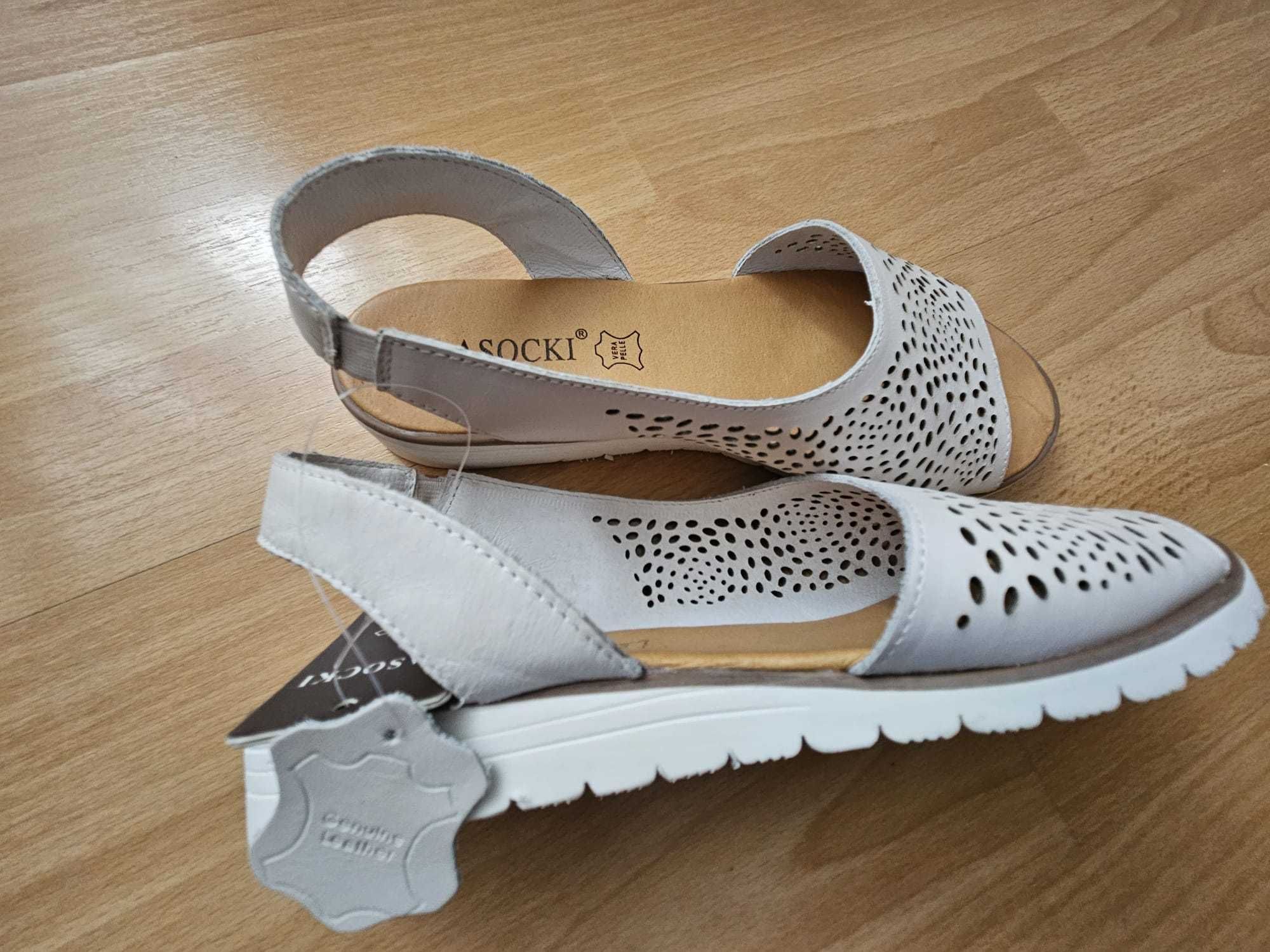 Sandale albe de piele talpa plata