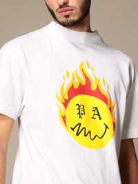 PALM ANGELS Smiley Burning Head Logo Print Мъжка Тениска size XL (L)