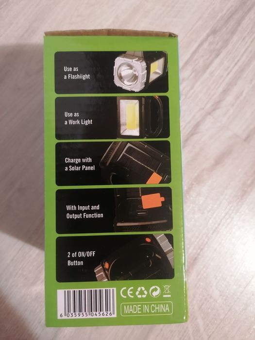 Lanterna Led de mare putere, încărcare solara și usb, Power Bank