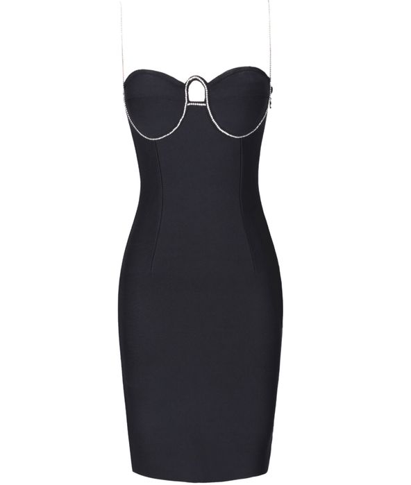 Rochie neagra tip bondage