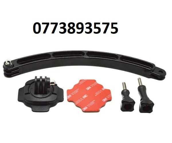 Prindere casca bicicleta moto brat extensie curbata GoPro adeziva