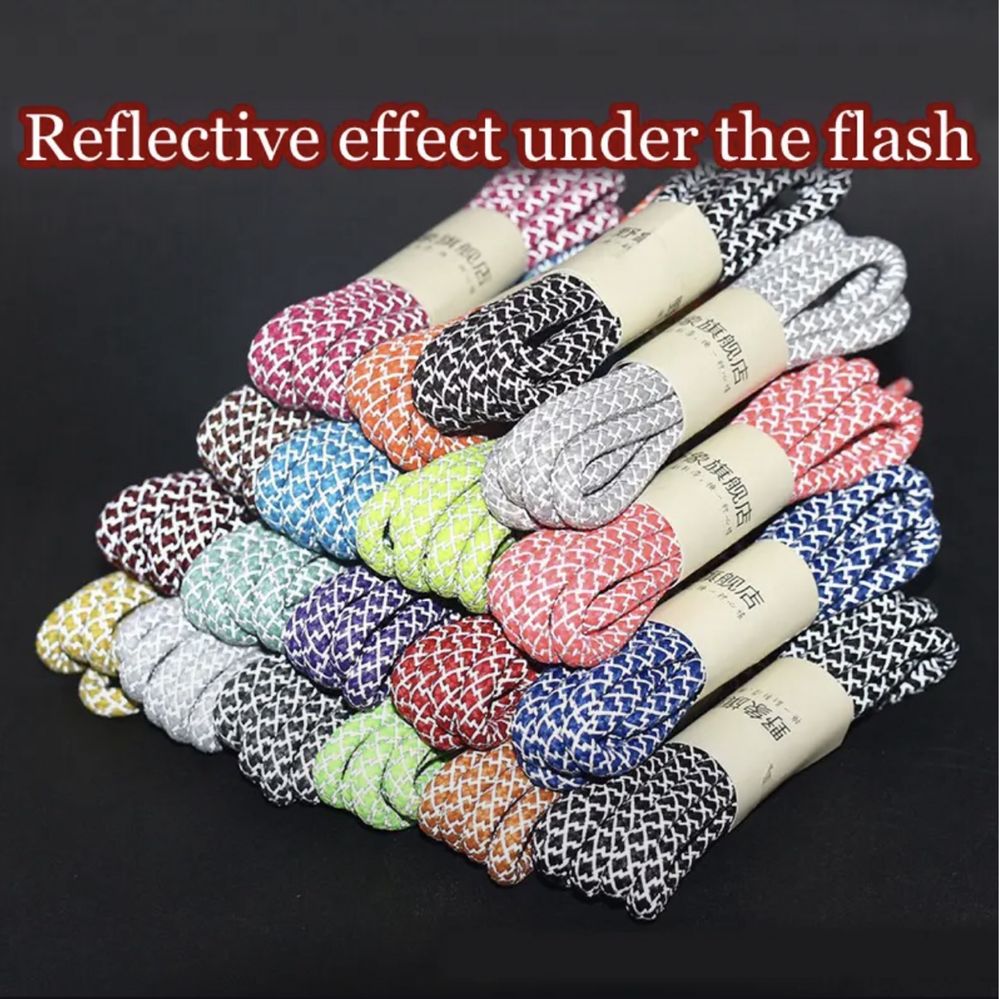 1 пара светоотражающие шнурки для кроссовок обуви Reflective shoelaces