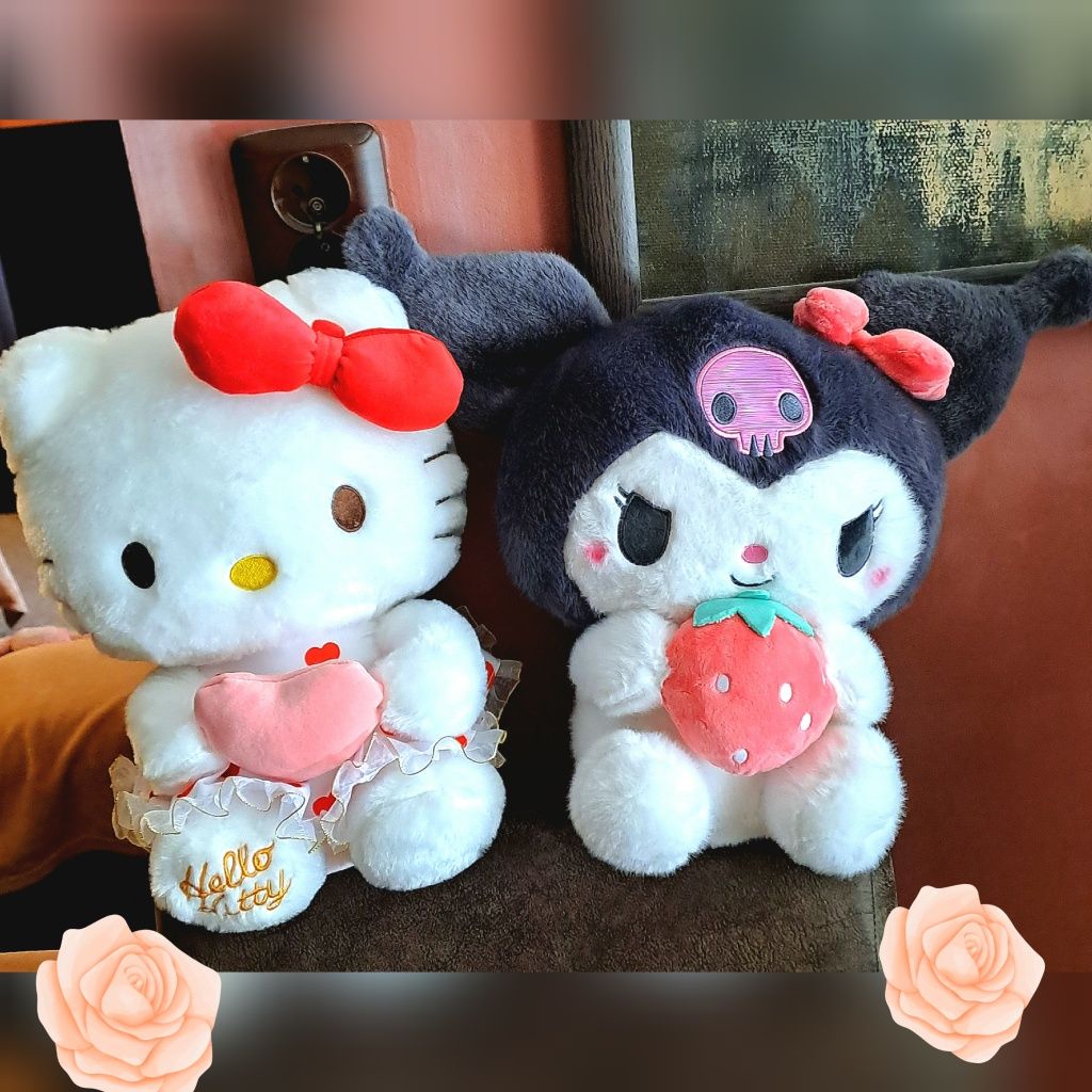 Plus Hello kitty cu rochiță plus kuromi cu căpșunica