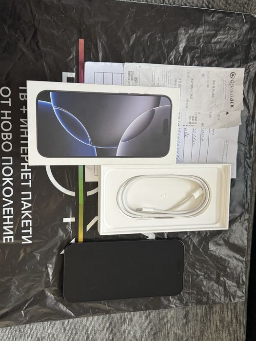 КАТО НОВ 512GB iPhone 16 Pro Max Vivacom Гаранция 2026 Black / Черен