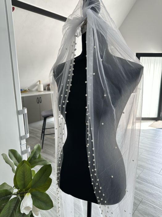 Voal 2m perle pe margine