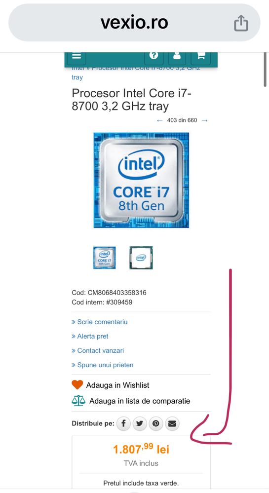 Procesor gen.8 INTEL i7-8700/3,20Ghz & i3-4250/3,50Ghz computer/laptop