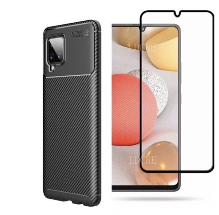 Samsung A02S/A03S/A04S/A05S/A06 Husa Carbon + Folie Sticla Premium Gla