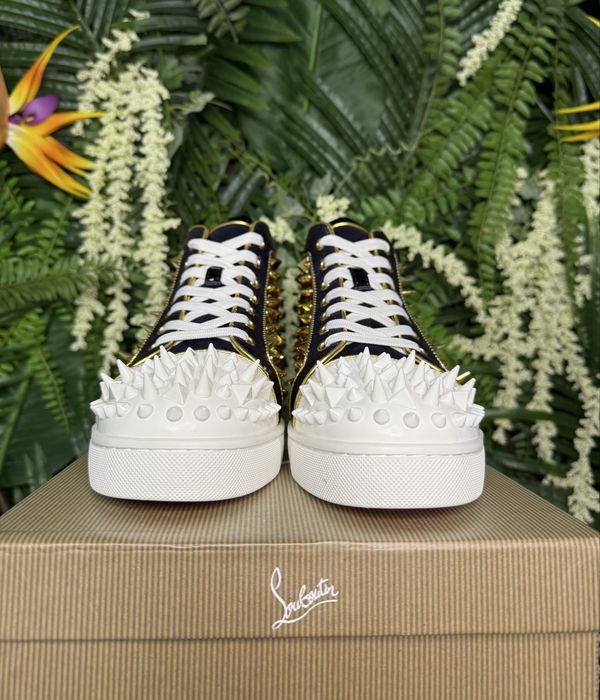 Christian Louboutin High White Red Spikes