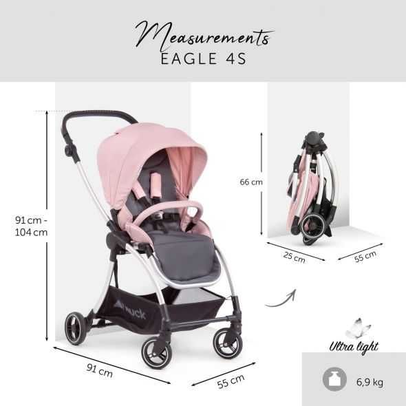 Лятна бебешка количка розова Hauck Eagle 4S Pink/Grey