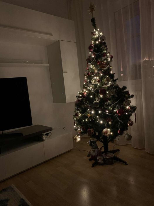 Brad Craciun artificial verde, 180 cm inaltime