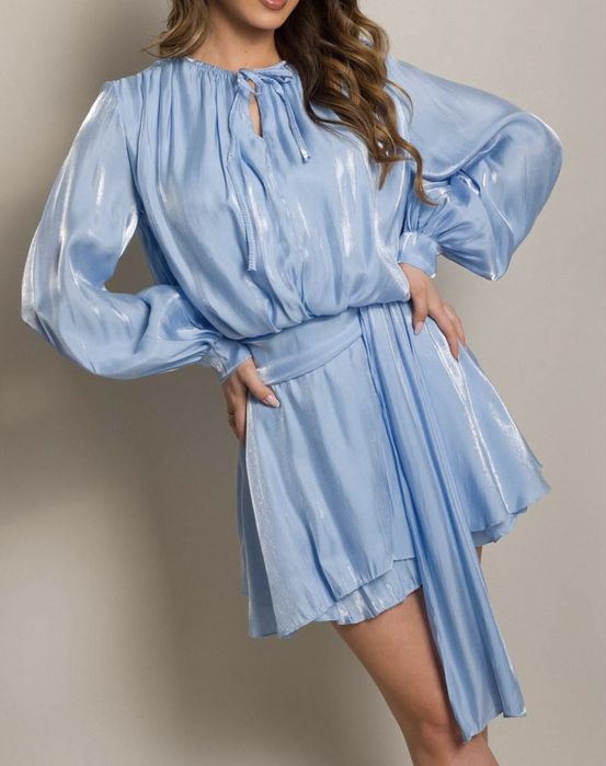 Елегантна рокля в синьо и черно DIZI