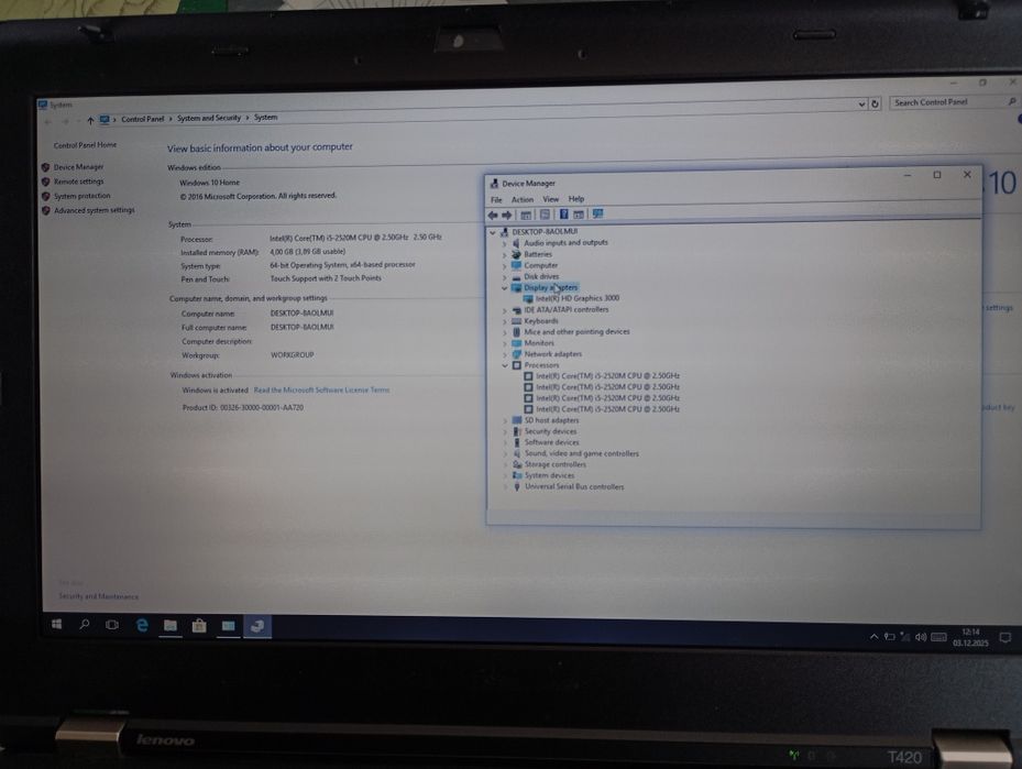 Laptop Lenovo Thinkpad T420