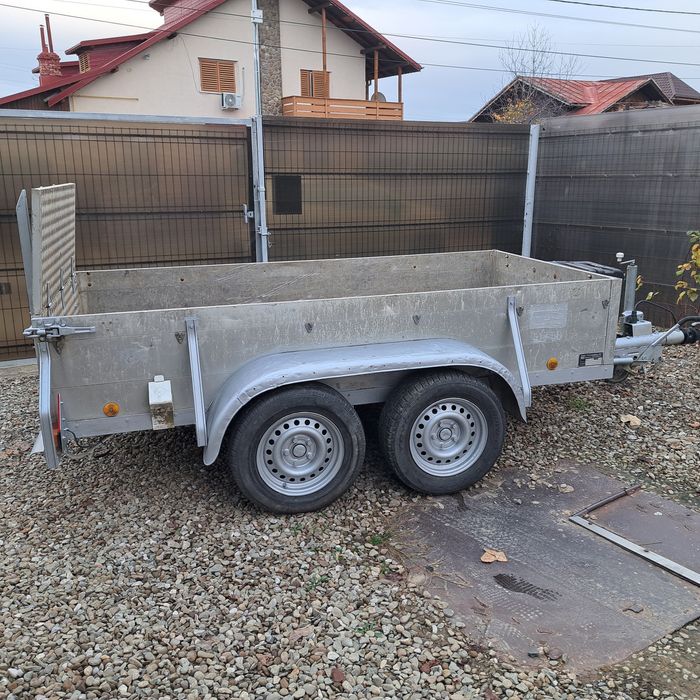 Remorca utilaje masa maxima 2.Tone greutate  450 kg obloane aluminiu