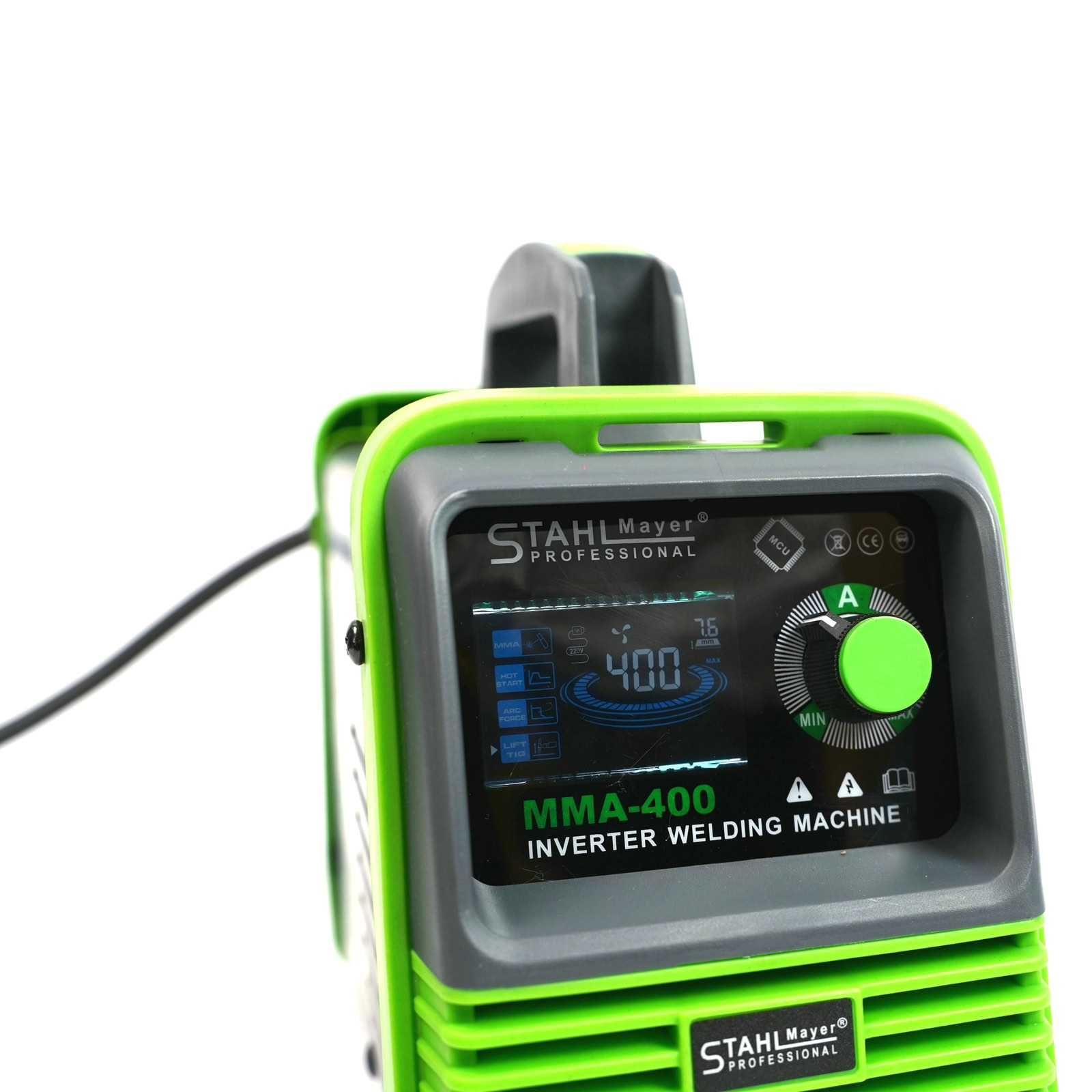 НЕМСКИ Инверторен електрожен 400А StahlMayer с LCD дисплей + ЛЕД ФЕНЕР