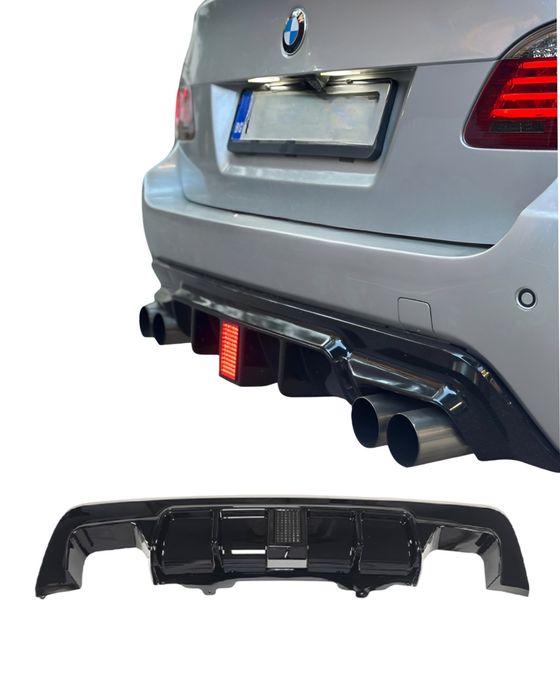 Бмв Е60 Е61 Оребрен Дифузьор / Добавка за задна броня / BMW E60 E61