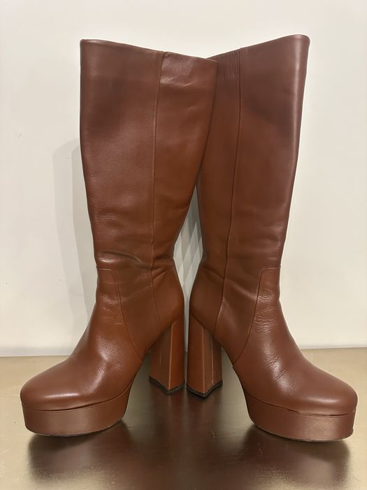 Ботуши Zara от естествена кожа, 39 номер