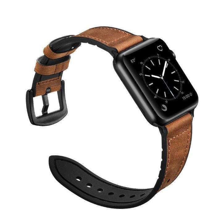 Curea de piele ceas Apple Watch 6 5 4 3 2 1 42 / 44mm - maro